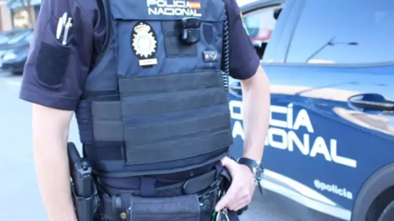 Agente de la Polic&iacute;a delante de un coche patrulla. / CNP