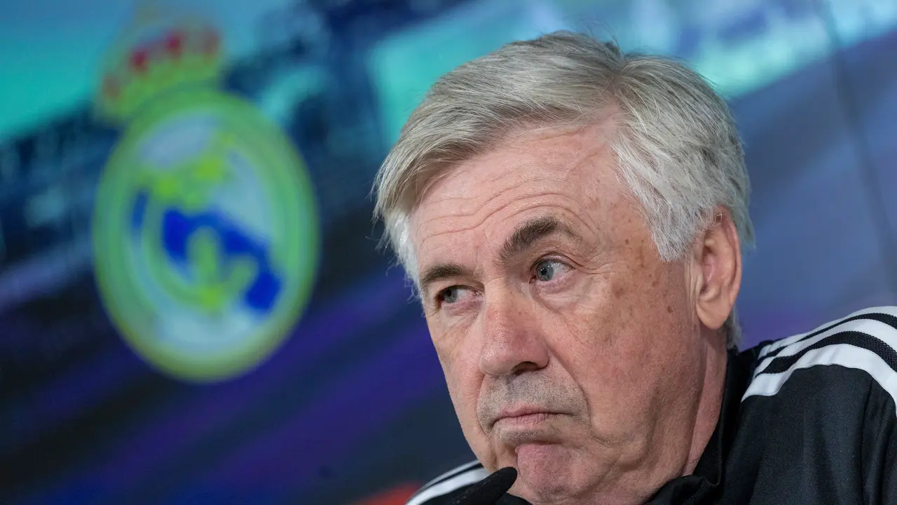 El entrenador del Real Madrid, Carlo Ancelotti, durante una rueda de prensa. / ZUMA Press