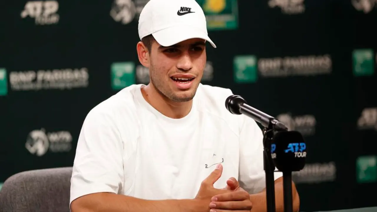 El espa&ntilde;ol Carlos Alcaraz ya se entrena en Indian Wells