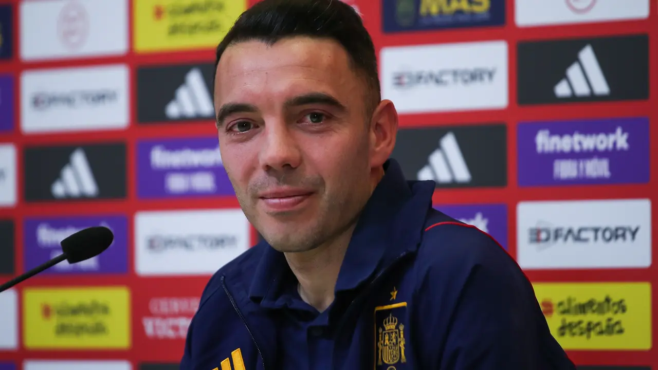 Iago Aspas, durante una rueda de prensa con la selecci&oacute;n espa&ntilde;ola. / Irina R. Hipolito