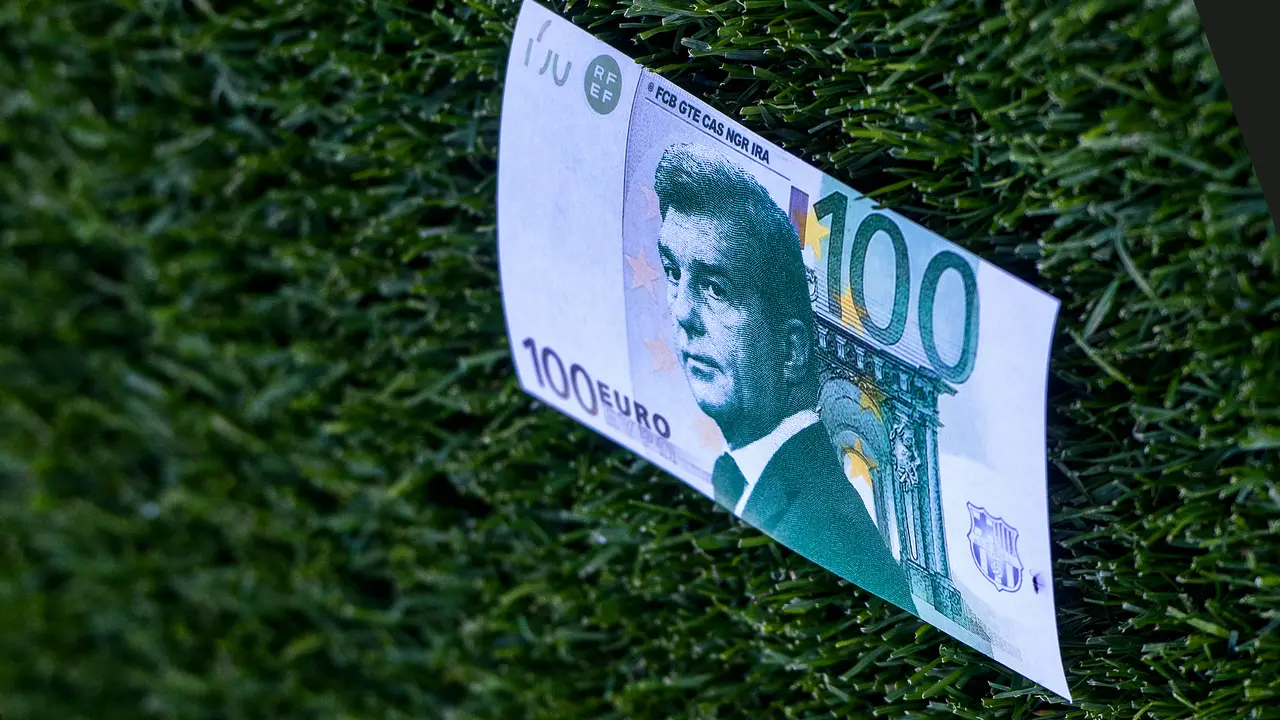 Billete con la cara de Joan Laporta. / Juan Jose Ubeda