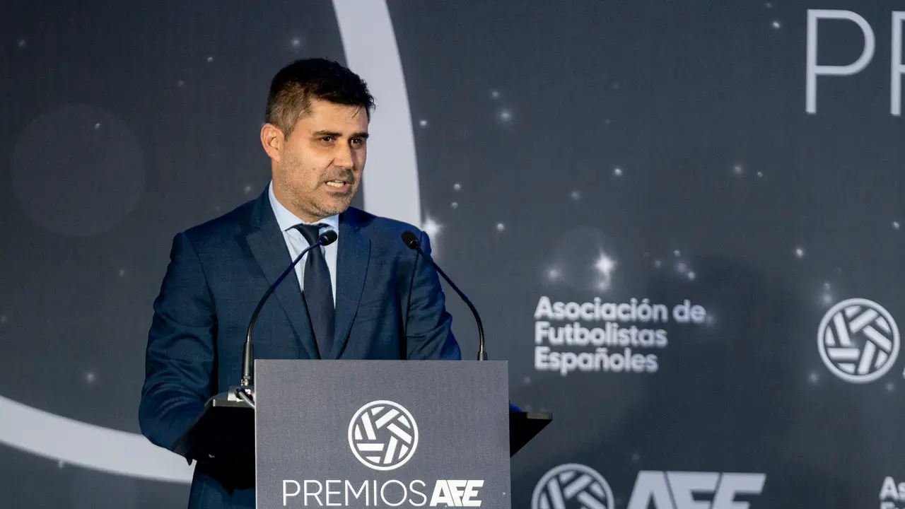El presidente de la Asociaci&oacute;n de Futbolistas Espa&ntilde;oles, David Aganzo. / A. P&eacute;rez Meca