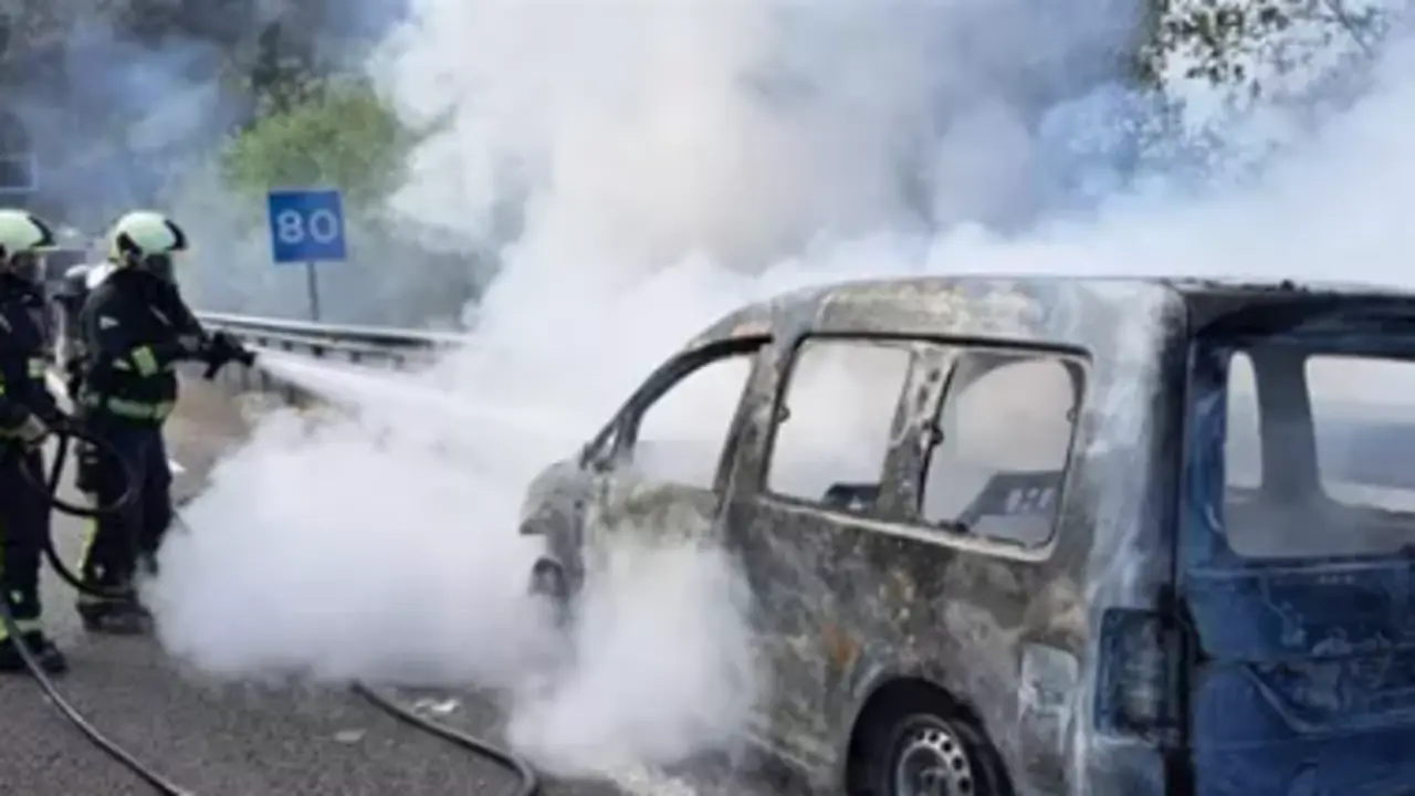 Extinci&oacute;n de incendio en un veh&iacute;culo en Villaviciosa. / SEPA