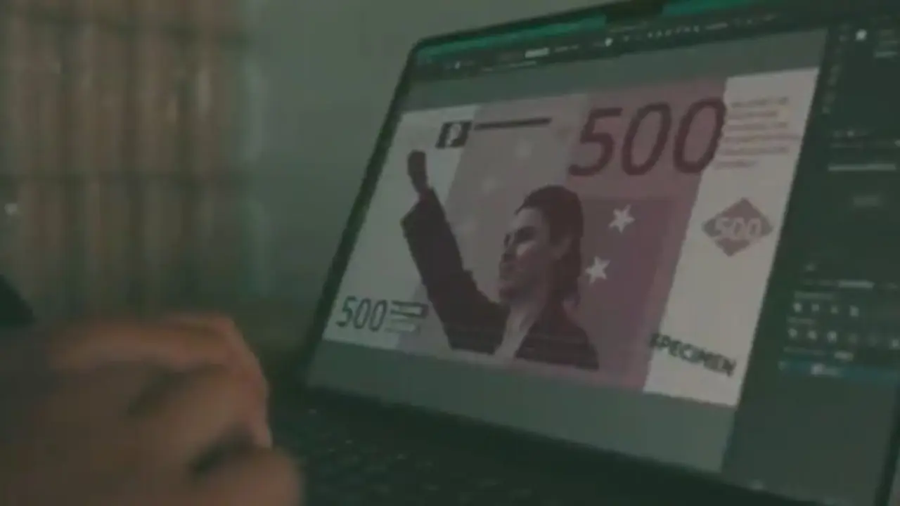 Dise&ntilde;o de los billetes que fueron lanzados a las puertas del Ministerio de Igualdad. / Solidaridad