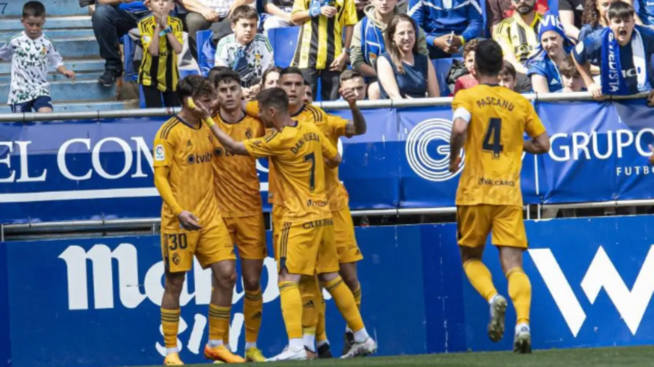 Jugadores de la Ponferradina celebrando un gol. / LaLiga