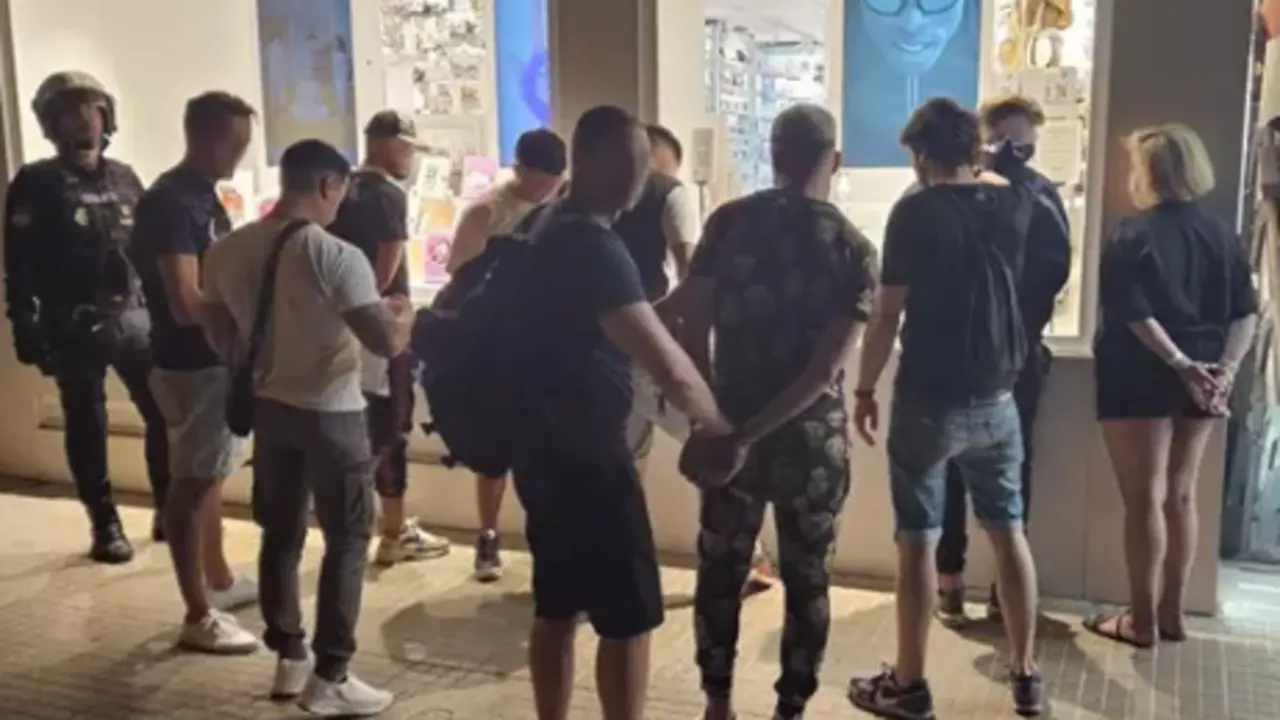 Agentes de la Polic&iacute;a Nacional detienen a los integrantes de la banda criminal. / CNP