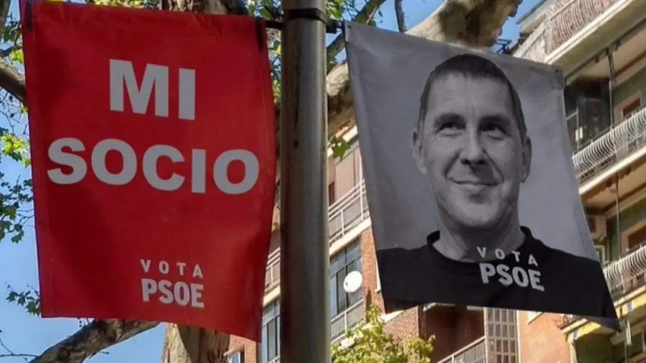 Campa&ntilde;a con su foto junto a la de Otegi