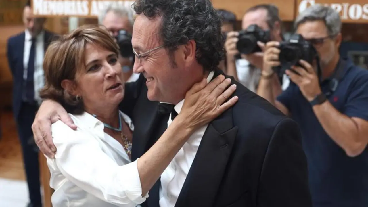 La que fuera fiscal general del Estado Dolores Delgado y Álvaro García Ortiz, en el acto de toma posesión como nuevo fiscal general del Estado, en el Tribunal Supremo. EP