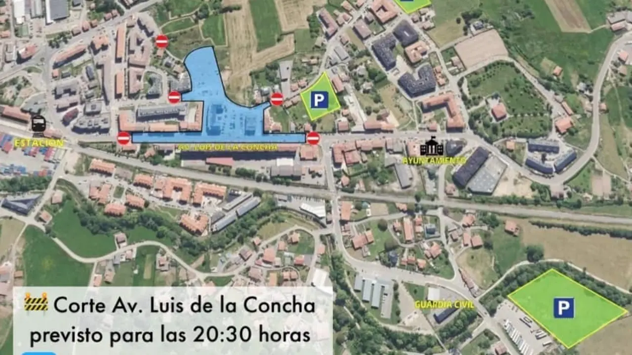 Aparcamientos habilitados en Renedo para el concierto de El Arrebato. / AP