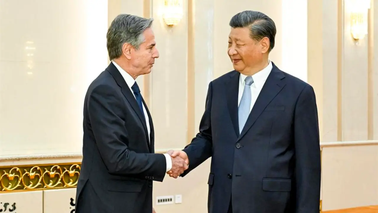 El presidente chino, Xi Jinping, y el secretario de Estado de EE.UU., Antony Blinken. EFE / XINHU