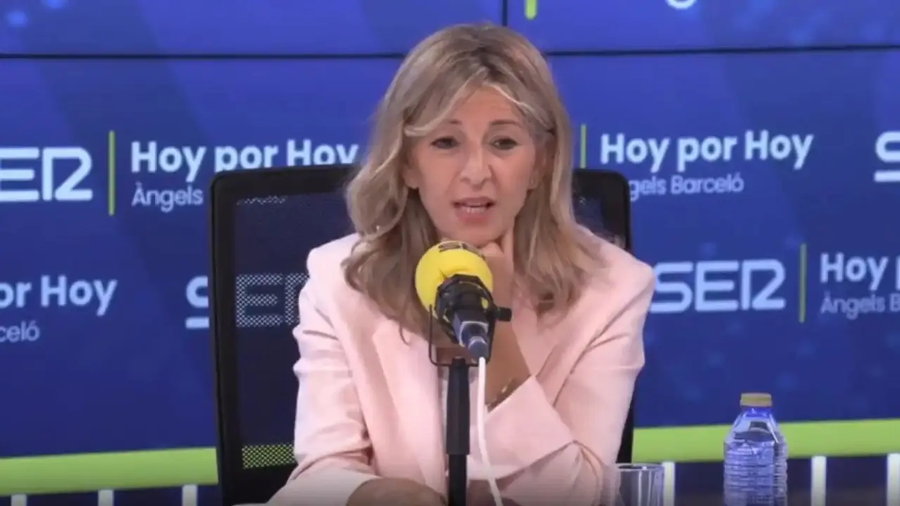 La l&iacute;der de Sumar y ministra de Trabajo, Yolanda D&iacute;az, este martes en la Ser.