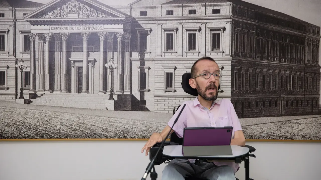 El portavoz de Unidas Podemos en el Congreso, Pablo Echenique. EP / Jes&uacute;s Hell&iacute;n