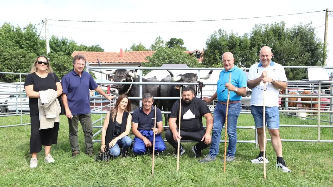 El consejero de Desarrollo Rural y Ganader&iacute;a, Pablo Palencia, en la feria de ganado de La Revilla, en San Vicente de la Barquera, que ha reunido a 300 reses de veinte ganader&iacute;as. / ALERTA