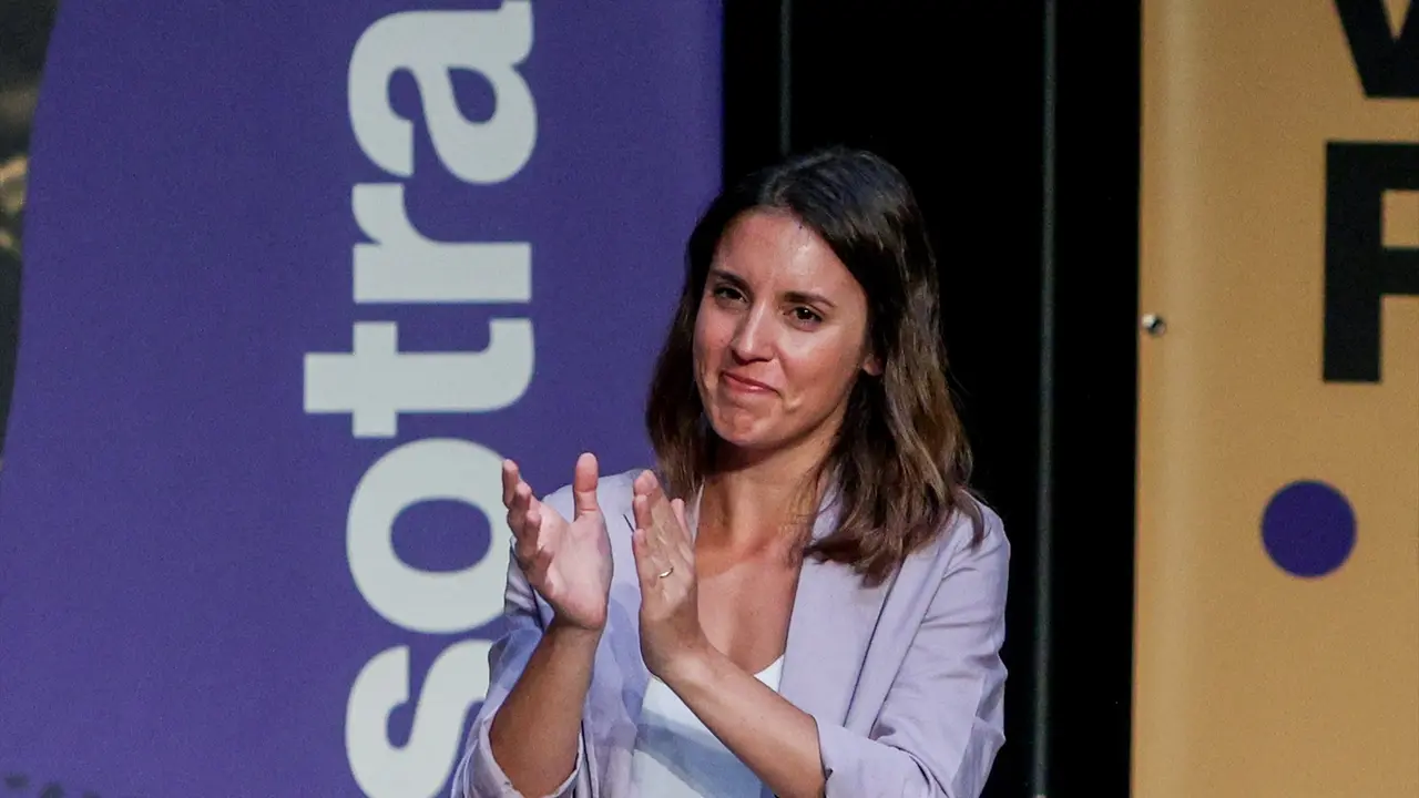 La exministra de Igualdad, Irene Montero, durante un acto de Podemos. EP / Ricardo Rubio