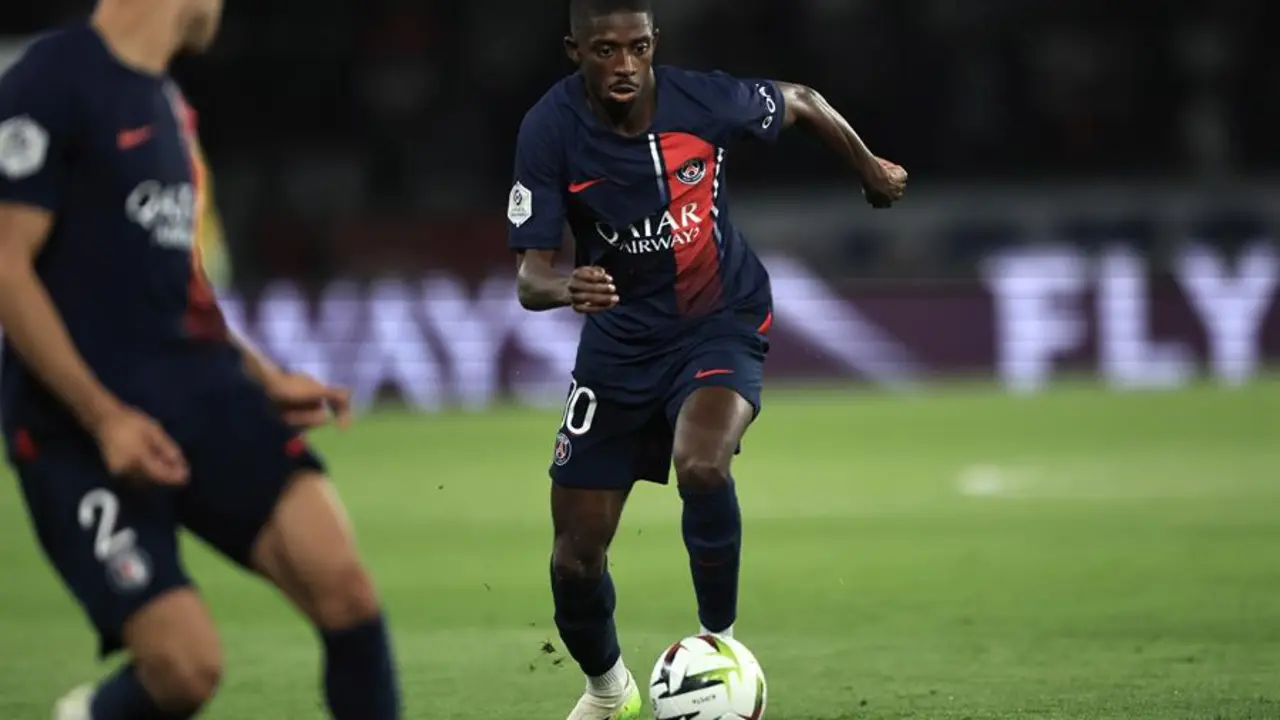 Dembele, en el partido del pasado viernes ante el Niza. EFE / CHRISTOPHE PETIT TESSON