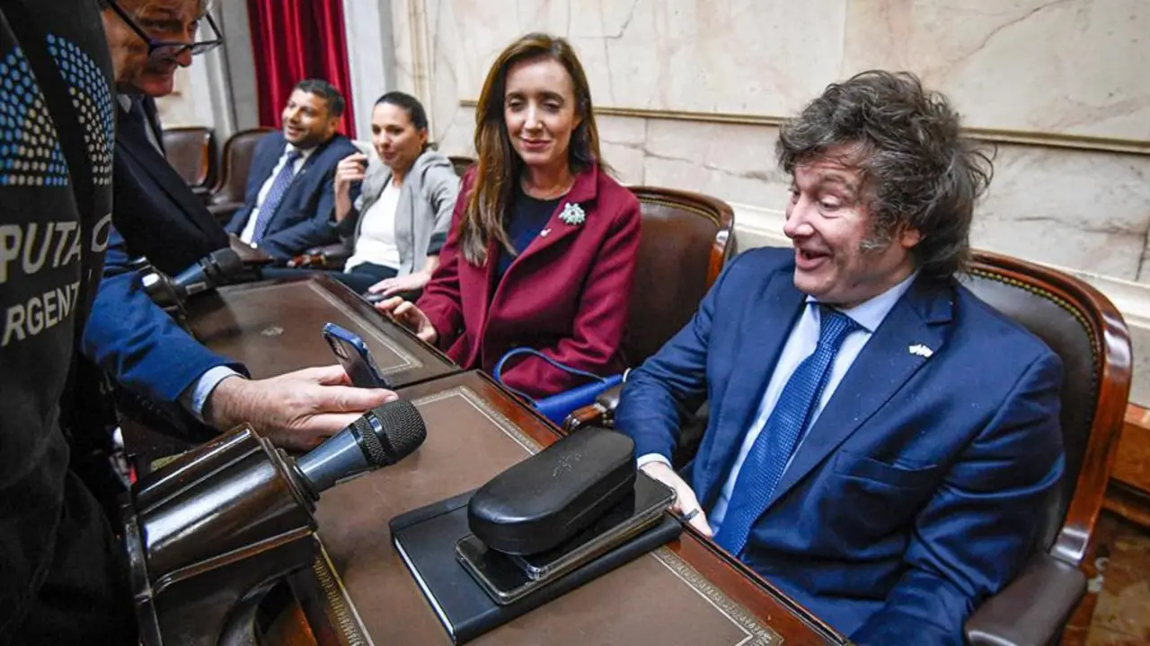 El l&iacute;der de la fuerza pol&iacute;tica de  La Libertad Avanza, Javier Milei. EFE / Senado Argentina