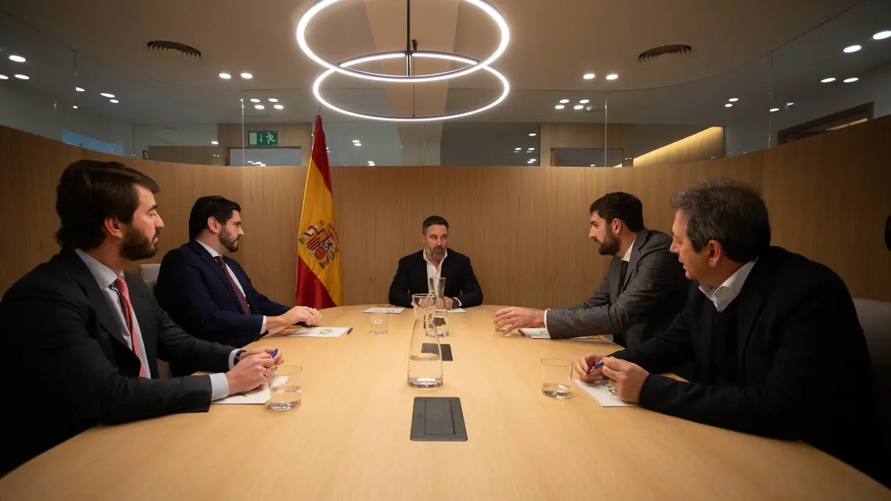 Santiago Abascal, reunido con los vicepresidentes auton&oacute;mcos del partido. EP