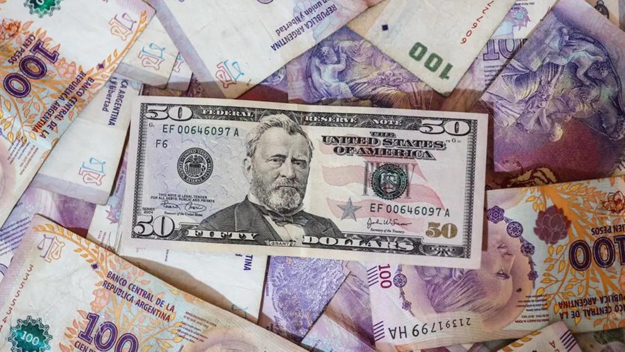 Fotograf&iacute;a de archivo de billetes de d&oacute;lares y pesos argentinos. EFE/ Juan Ignacio Roncoroni