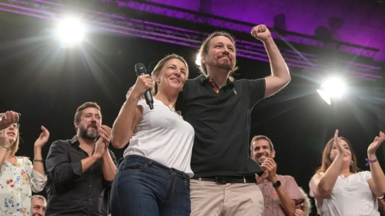 Yolanda Díaz y Pablo Iglesias.