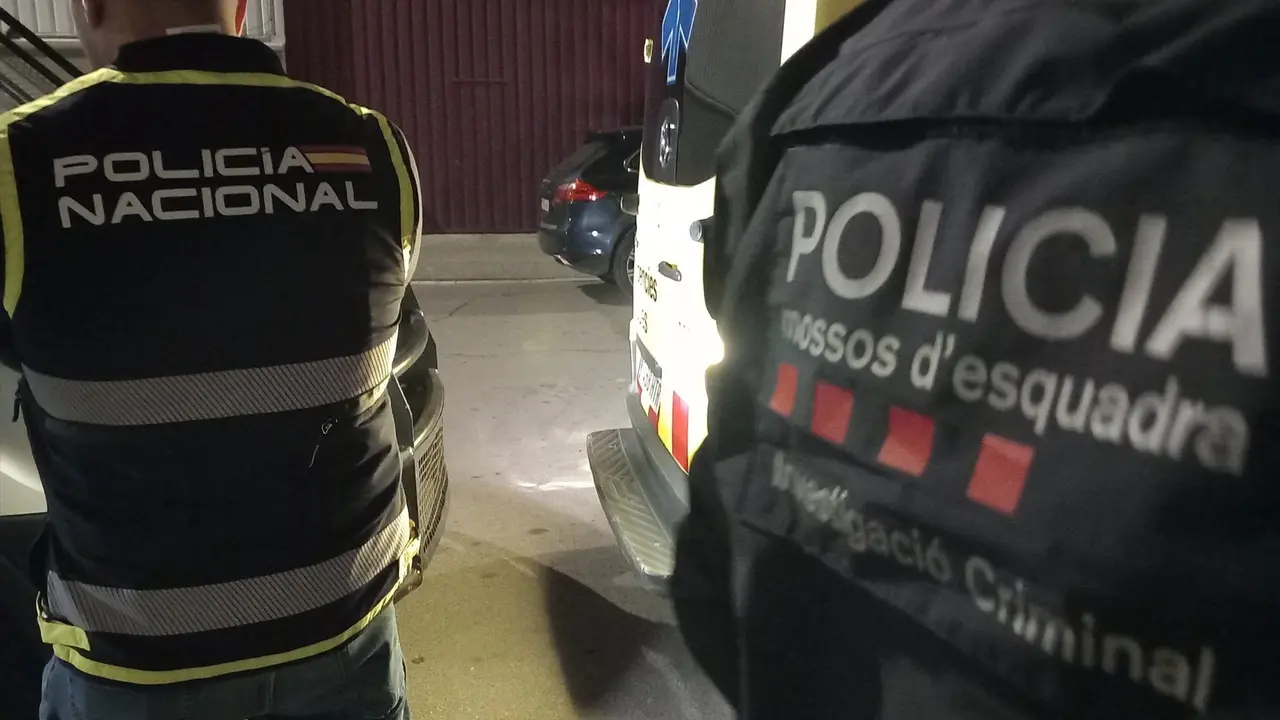 Agentes de la Polic&iacute;a Nacional y Mossos d'Esquadra de espaldas. / EP