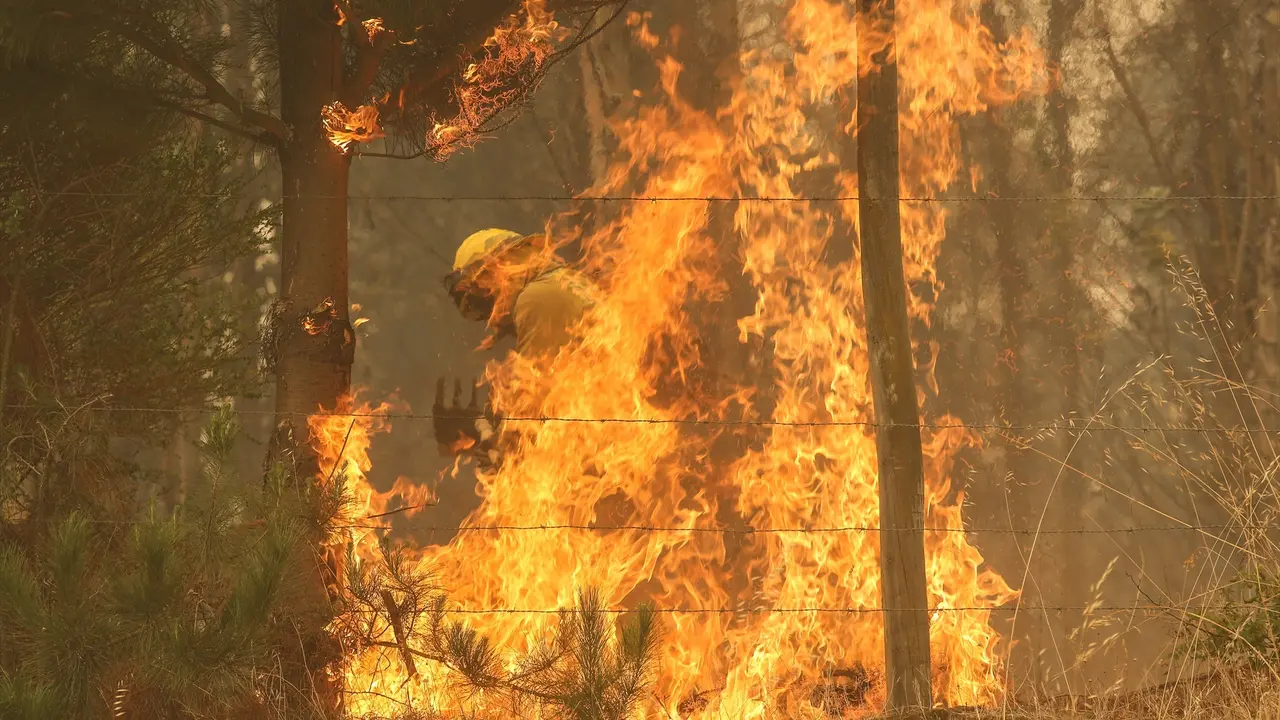 Vista de un incendio en Chile. EP / Archivo