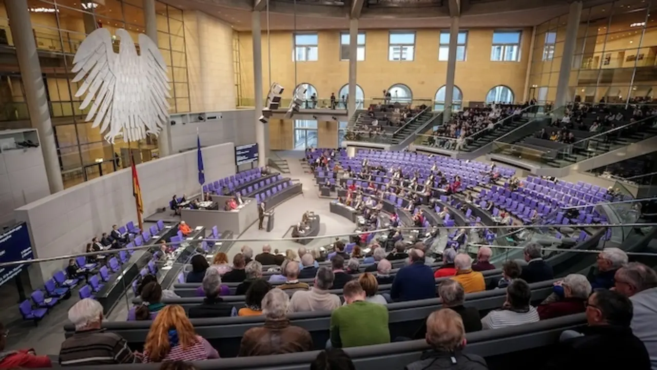 18 January 2024, Berlin: General view into the plenary chamber during the current hour in the Bundestag with the topic "Defending democracy against enemies of democracy and expulsion plans". Photo: Kay Nietfeld/dpa
18/1/2024 ONLY FOR USE IN SPAIN