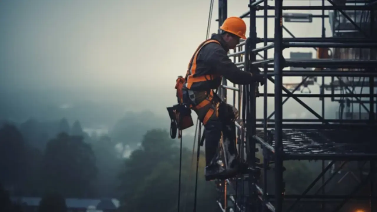 Un trabajador en un cable de alta tensi&oacute;n. / ARCHIVO