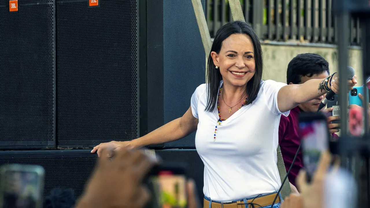 La candidata de unidad de la oposici&oacute;n venezolana, Mar&iacute;a Corina Machado. EP / Archivo