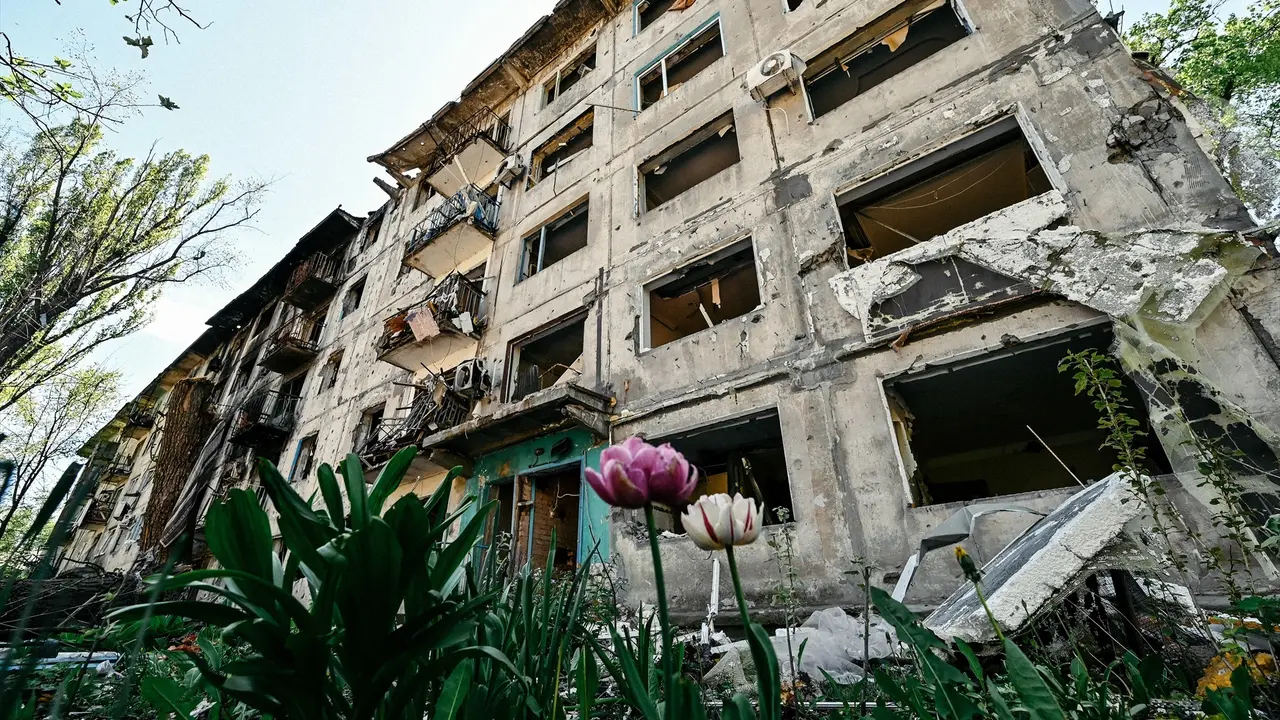 Un edificio destruido por los ataques del Ej&eacute;rcito de Rusia contra la ciudad de Avdiivka. EP