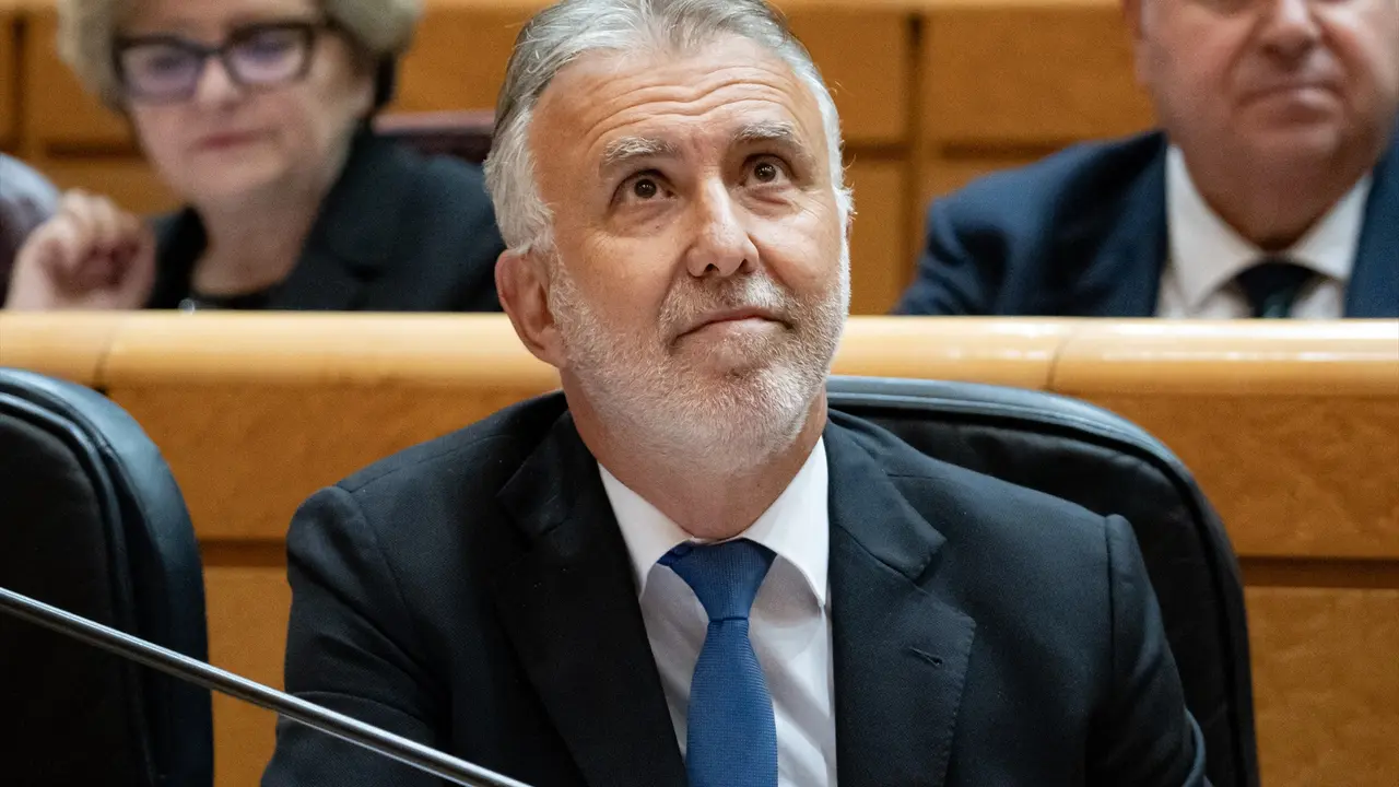 El ministro de Pol&iacute;tica Territorial y Memoria Democr&aacute;tica, &Aacute;ngel V&iacute;ctor Torres, durante una sesi&oacute;n plenaria del Senado. EP / Diego Radam&eacute;s