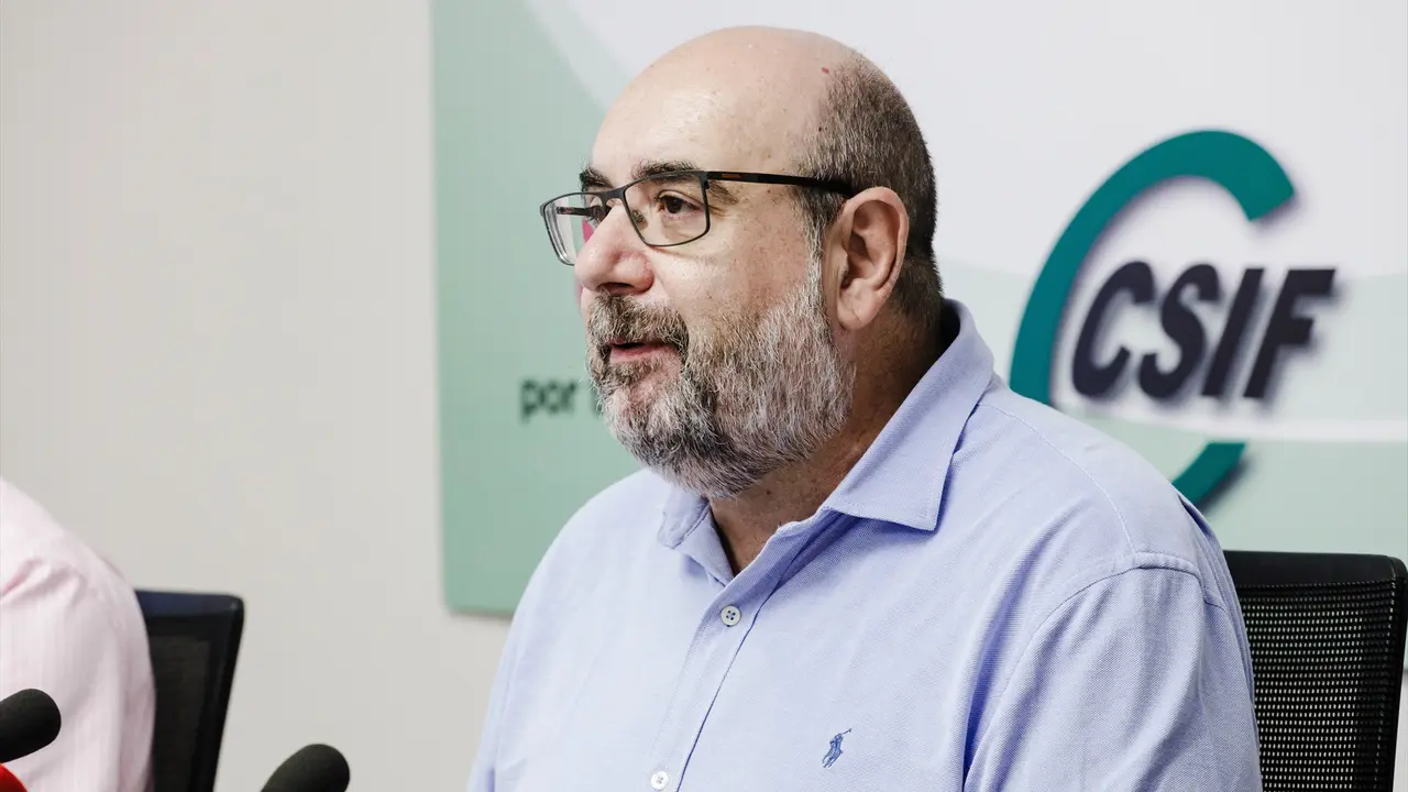 El presidente de la Central Sindical Independiente y de Funcionarios (CSIF), Miguel Borra. EP / Carlos Luj&aacute;n