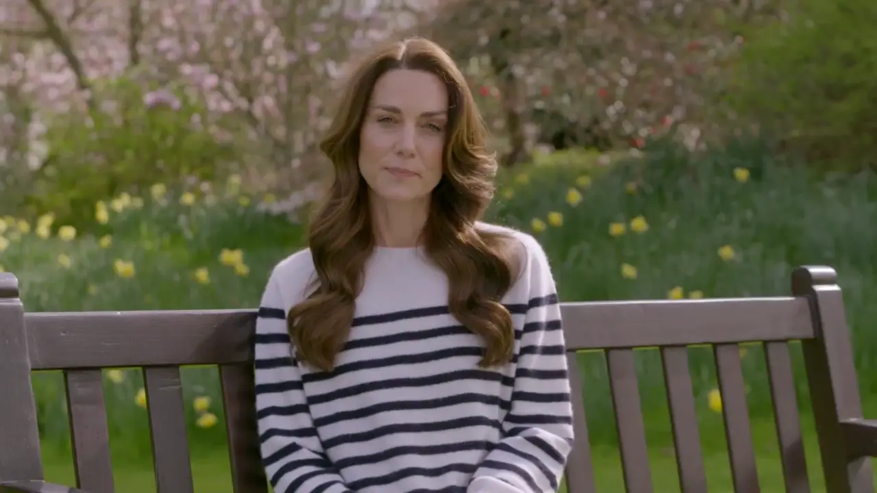 Kate Middleton durante el comunicado. / Twitter