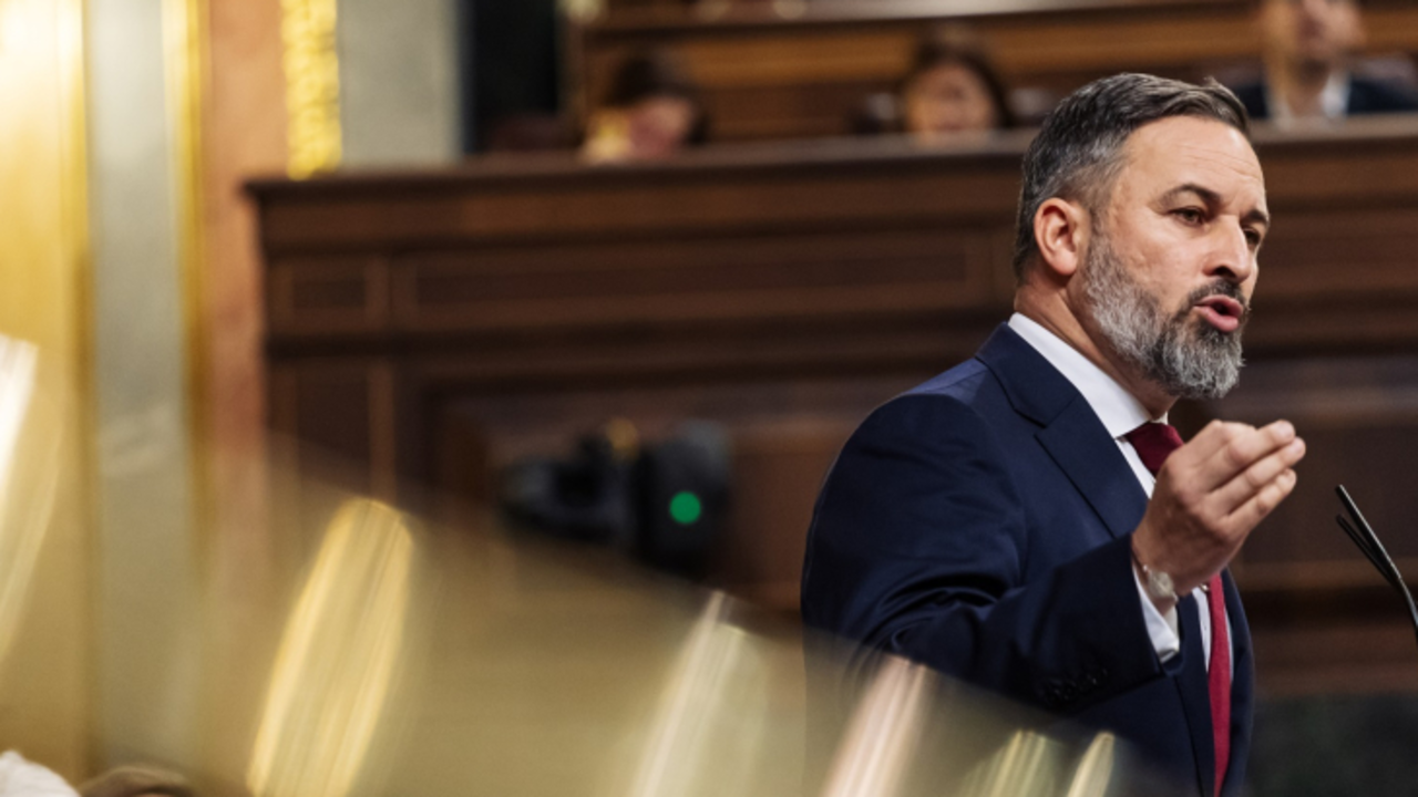 Santiago Abascal interviene durante una sesi&oacute;n plenaria. / EP