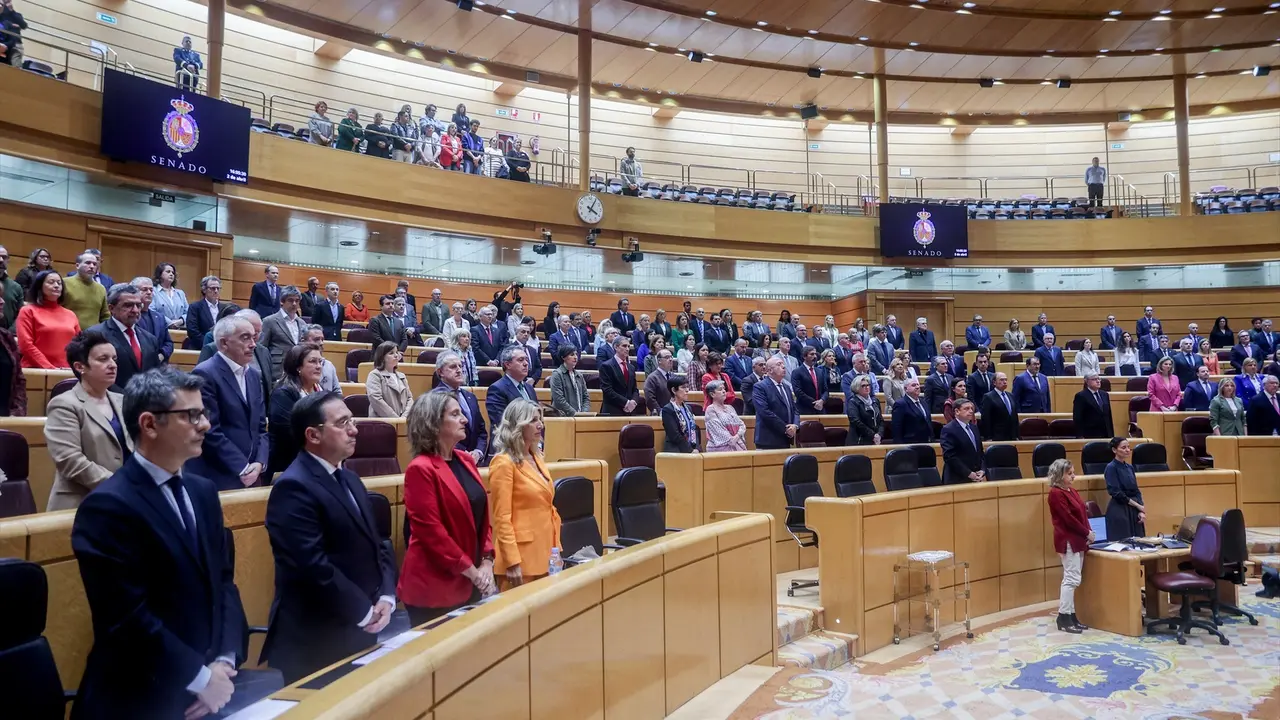 Algunos ministros y senadores durante la sesi&oacute;n de control al Gobierno en el Senado. Ricardo Rubio