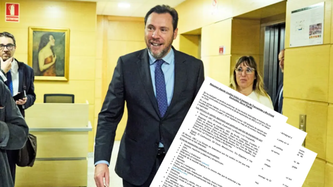 El ministro de Transportes &Oacute;scar Puente y el listado negro de los medios.