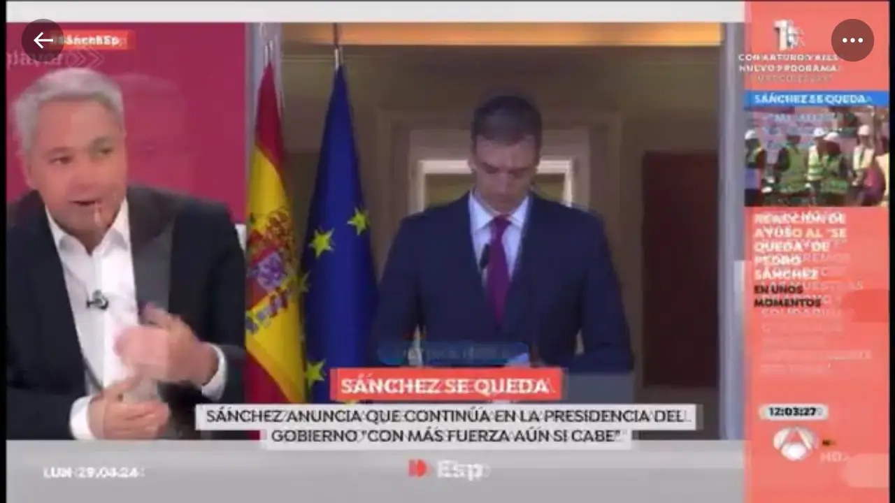 Vicente Vall&eacute;s durante su intervenci&oacute;n en Antena 3. / Alerta