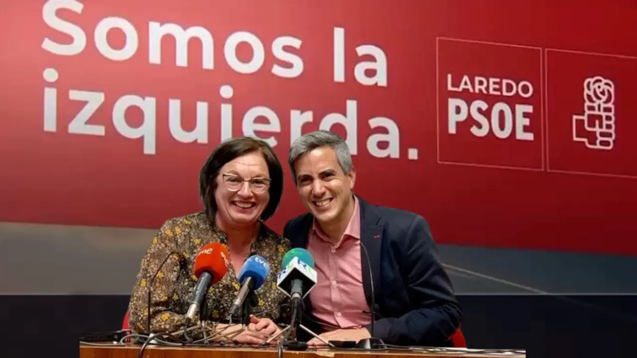 Fotograf&iacute;a de archivo de la exalcaldesa de Laredo Rosario Losa junto con el secretario general del PSOE en Catabria, Pablo Zuloaga. / Alerta