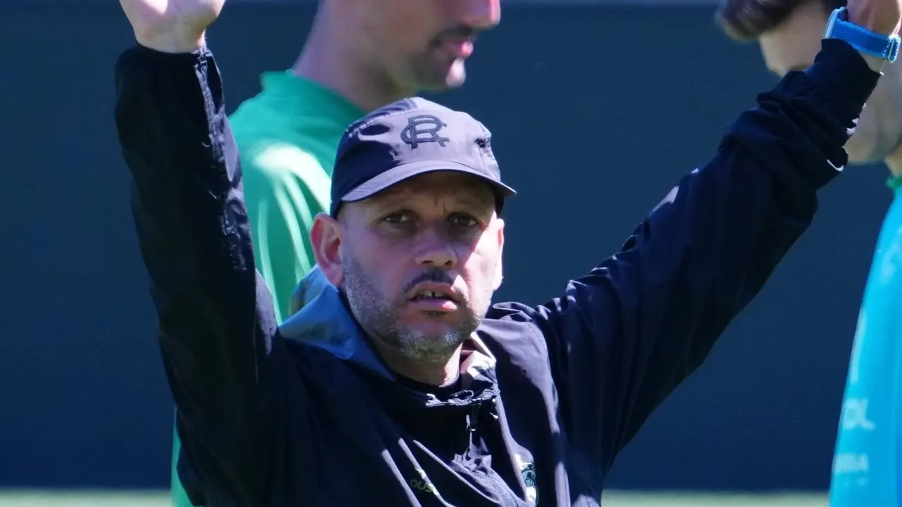 Jos&eacute; Alberto durante la sesi&oacute;n de entrenamiento de esta ma&ntilde;ana. / RRC