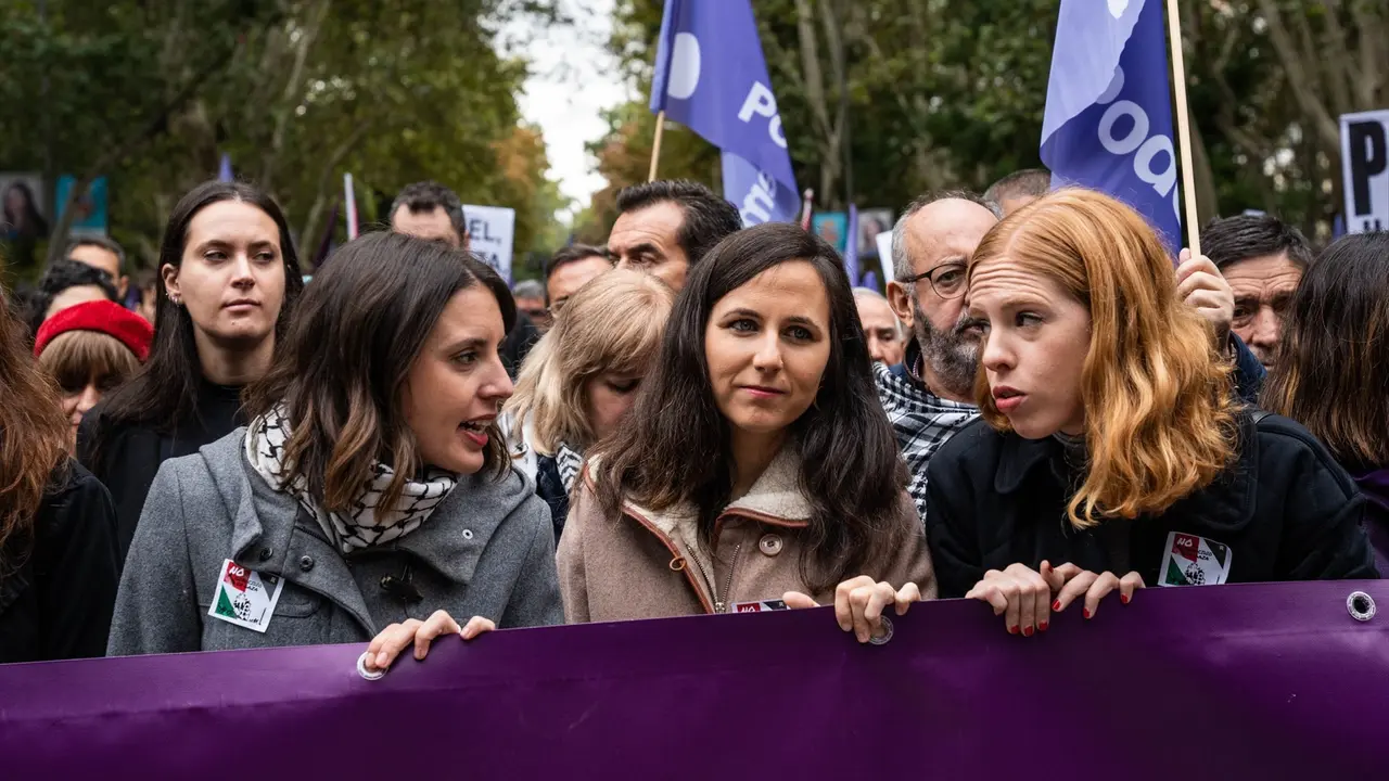 Irene Montero, Ione Belarra y Lilith Verstrynge. EP / Archivo