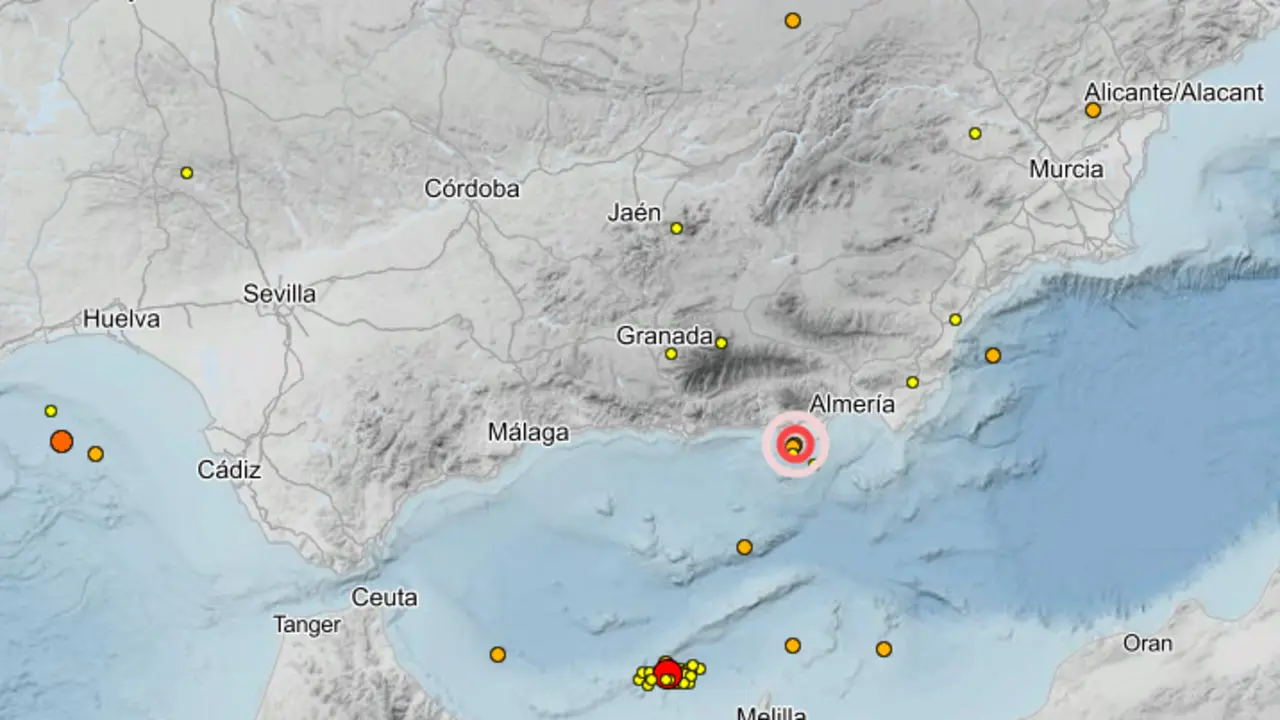 Captura de pantalla de localidades sobre se produjeron movimientos s&iacute;smicos. / Alerta