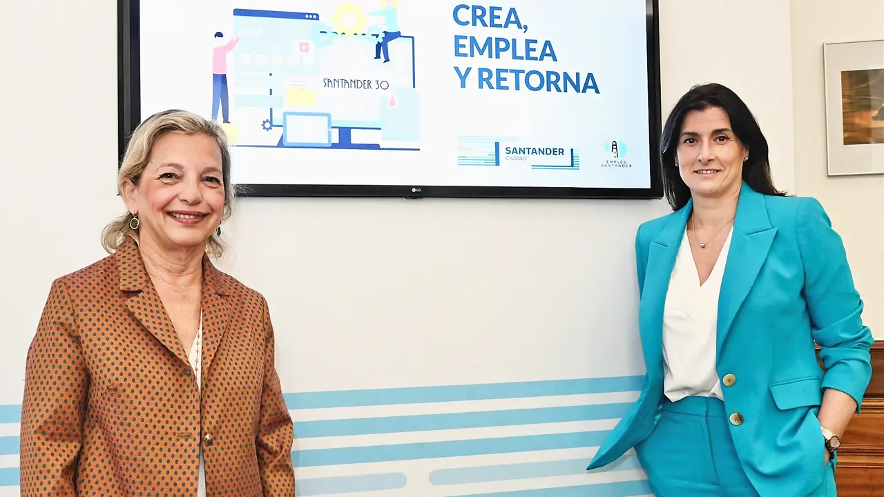 La alcaldesa Gema Igual en la presentaci&oacute;n de la ayuda  &lsquo;Santander 30 Crea&rsquo;. / Alerta