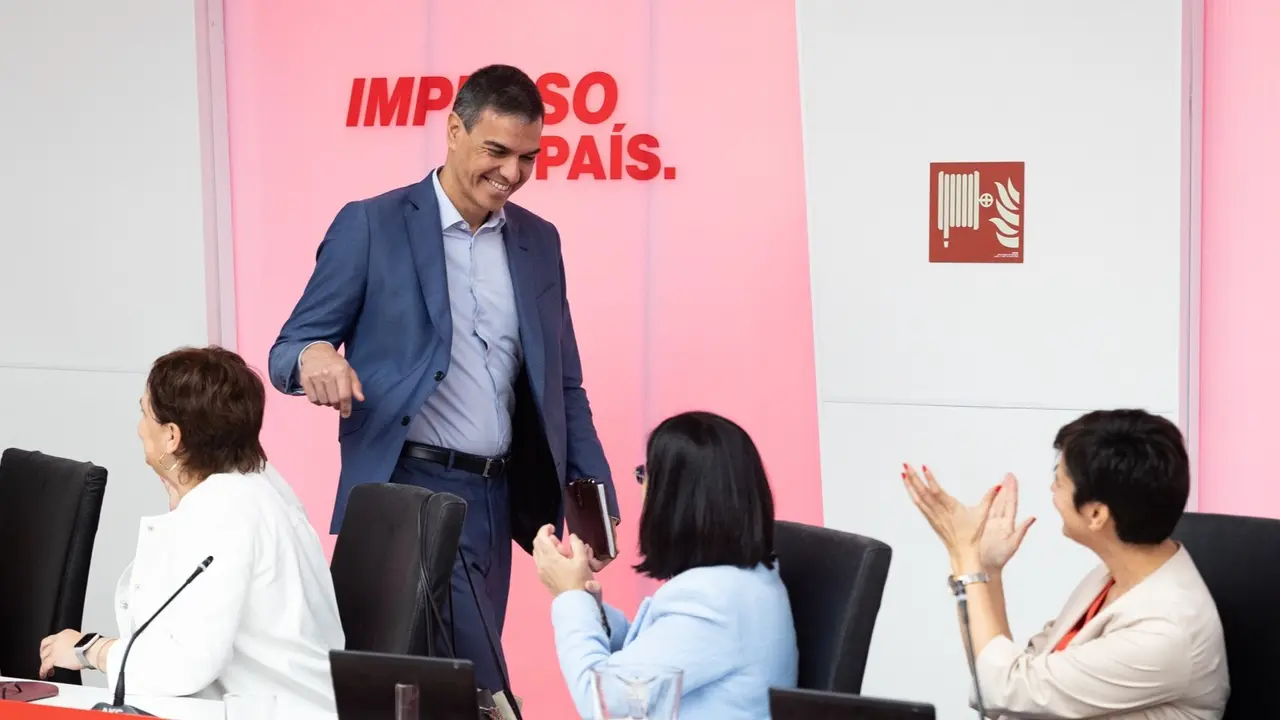 El presidente del Gobierno, Pedro S&aacute;nchez, a su llegada a una reuni&oacute;n de la Comisi&oacute;n Ejecutiva Federal del PSOE. Eugenia Morago