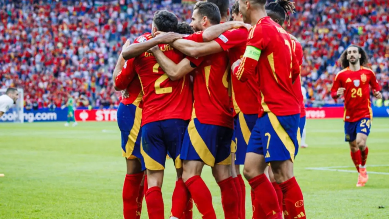 La Selecci&oacute;n durante el partido de ayer frente a Croacia. / RFEF