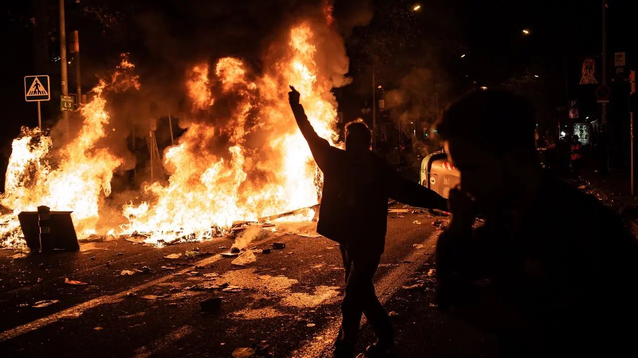 Disturbios en la zona del Camp Nou durante la manifestaci&oacute;n convocada por Tsunami Democr&agrave;tic en 2019. EP / Archivo