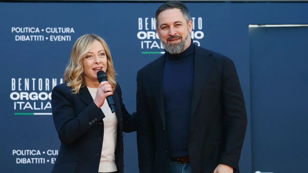 Santiago Abascal con Giorgia Meloni. / EP