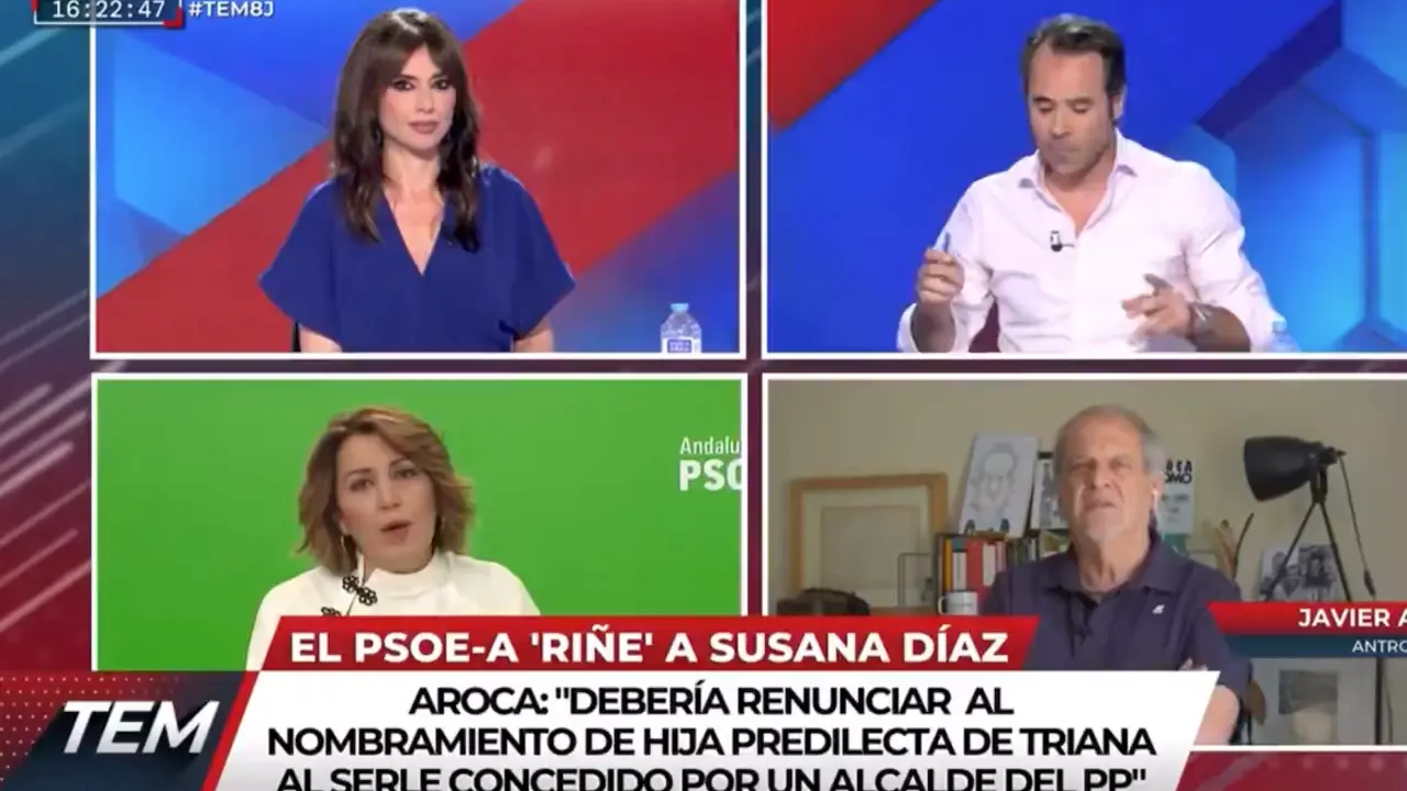 Javier Chicote, arriba a la derecha, tras su intervenci&oacute;n en Todo es Mentira. / ATRESMEDIA