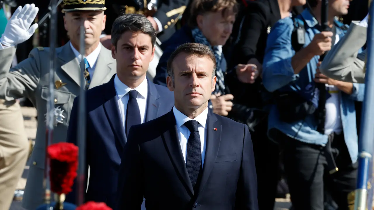 Emmanuel Macron, durante un acto. / Henri Szwarc / EP
