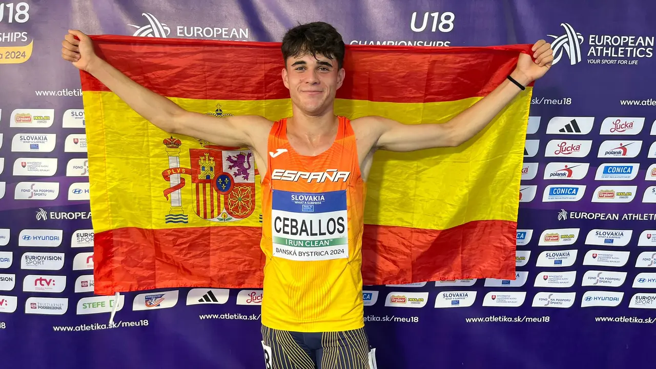 El torrelaveguensa, Aaron Ceballos, tras la carrera. / RFEA