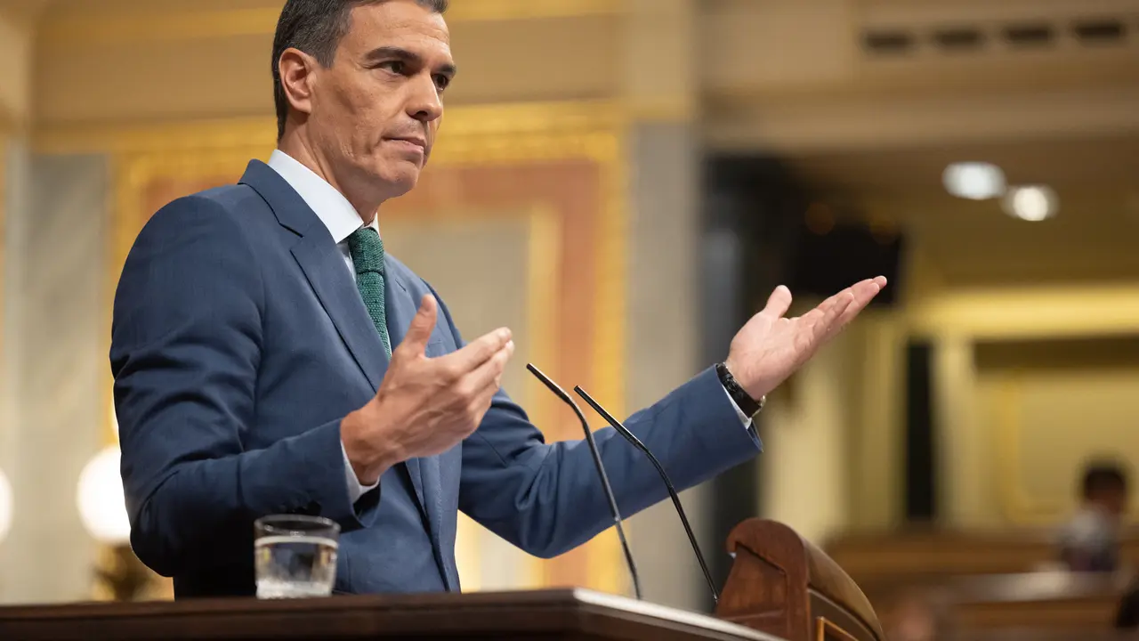 El presidente del Gobierno, Pedro S&aacute;nchez, interviene durante una sesi&oacute;n extraordinaria en el Congreso de los Diputados. / Eduardo Parra. / EP