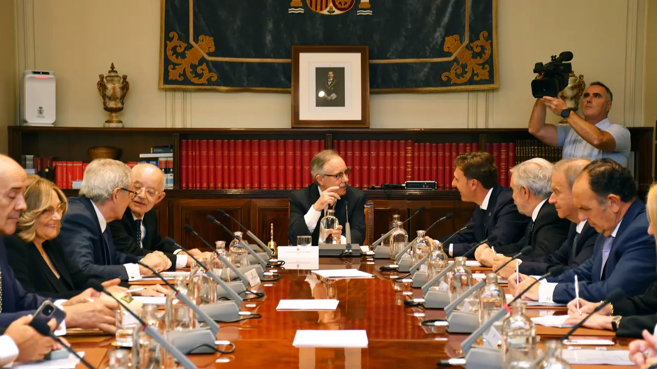 Los nuevo veinte vocales durante el primer pleno del octavo mandato del Consejo General del Poder Judicial. / A.E